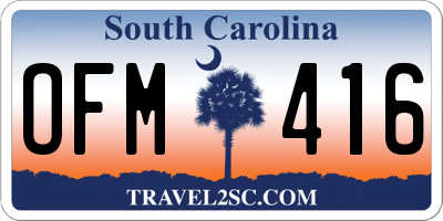 SC license plate OFM416