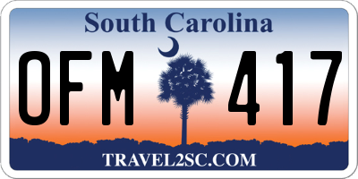 SC license plate OFM417