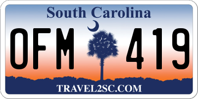 SC license plate OFM419