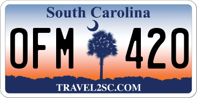 SC license plate OFM420
