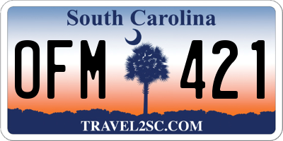 SC license plate OFM421