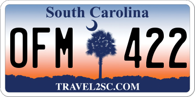 SC license plate OFM422