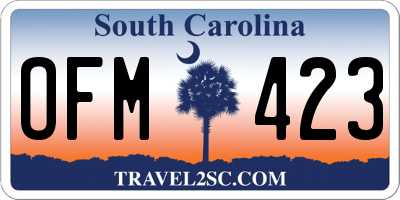 SC license plate OFM423