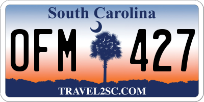 SC license plate OFM427
