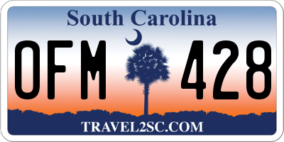 SC license plate OFM428