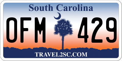 SC license plate OFM429