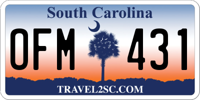SC license plate OFM431