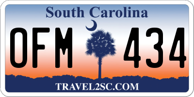 SC license plate OFM434