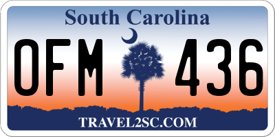 SC license plate OFM436