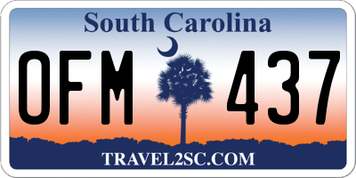 SC license plate OFM437