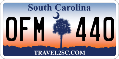 SC license plate OFM440