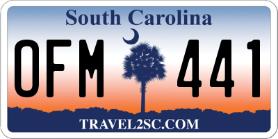 SC license plate OFM441