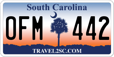 SC license plate OFM442
