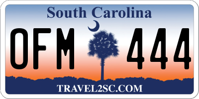 SC license plate OFM444