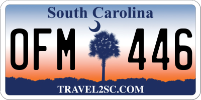 SC license plate OFM446