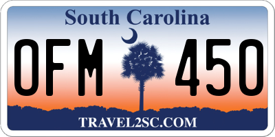 SC license plate OFM450