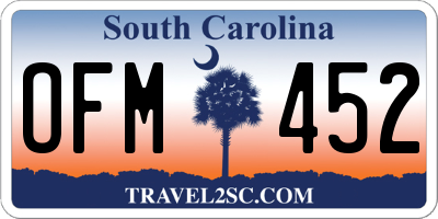 SC license plate OFM452