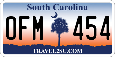 SC license plate OFM454
