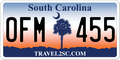 SC license plate OFM455