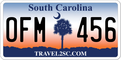 SC license plate OFM456