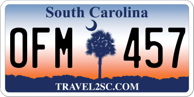 SC license plate OFM457