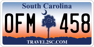 SC license plate OFM458