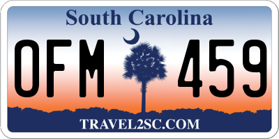 SC license plate OFM459