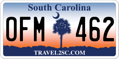 SC license plate OFM462