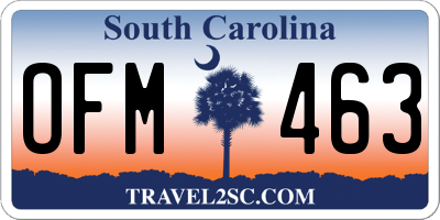SC license plate OFM463