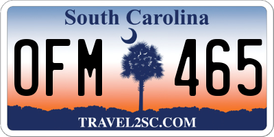 SC license plate OFM465