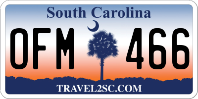 SC license plate OFM466