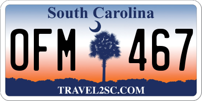 SC license plate OFM467