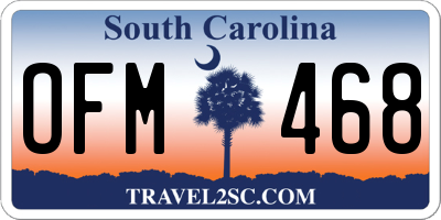 SC license plate OFM468