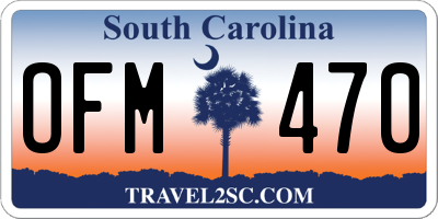 SC license plate OFM470