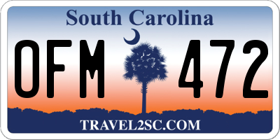 SC license plate OFM472
