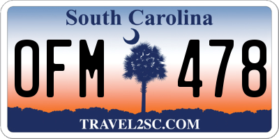 SC license plate OFM478