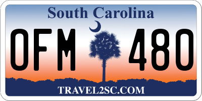 SC license plate OFM480