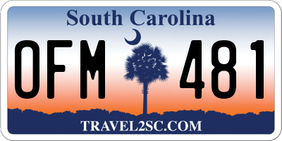 SC license plate OFM481