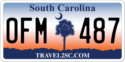 SC license plate OFM487