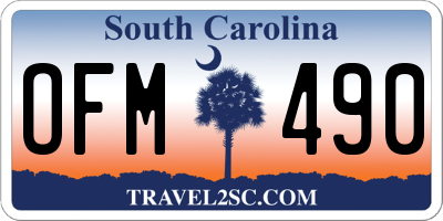 SC license plate OFM490