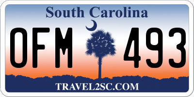 SC license plate OFM493