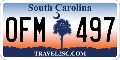 SC license plate OFM497