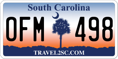 SC license plate OFM498