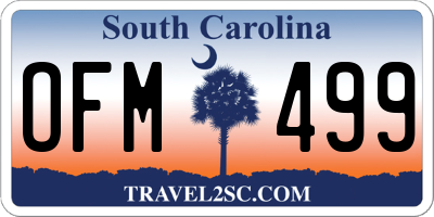 SC license plate OFM499