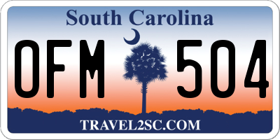 SC license plate OFM504