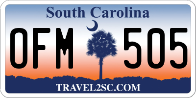 SC license plate OFM505