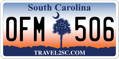 SC license plate OFM506
