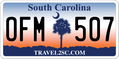 SC license plate OFM507