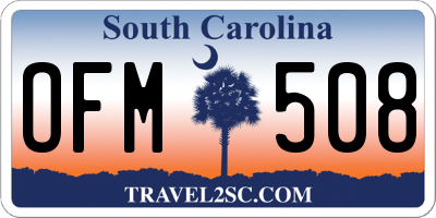 SC license plate OFM508