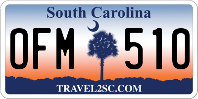 SC license plate OFM510